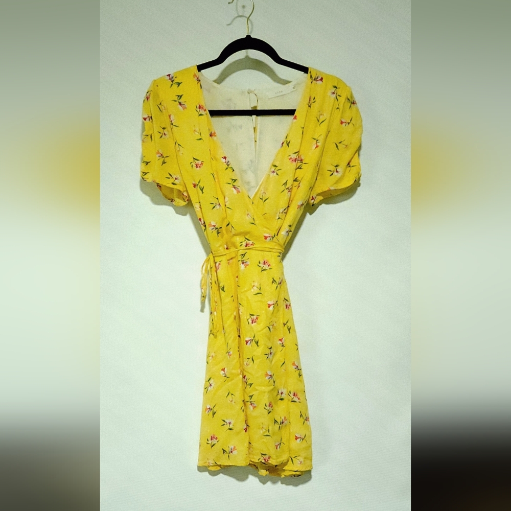 Lush Yellow Floral Mini Dress